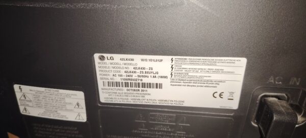 Présentation de la TV LG 42LK430 ocation bon etat – Image 10
